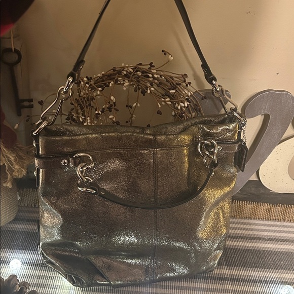 Coach Brooke Shimmering Gold Shoulder Bag - Picture 5 of 13